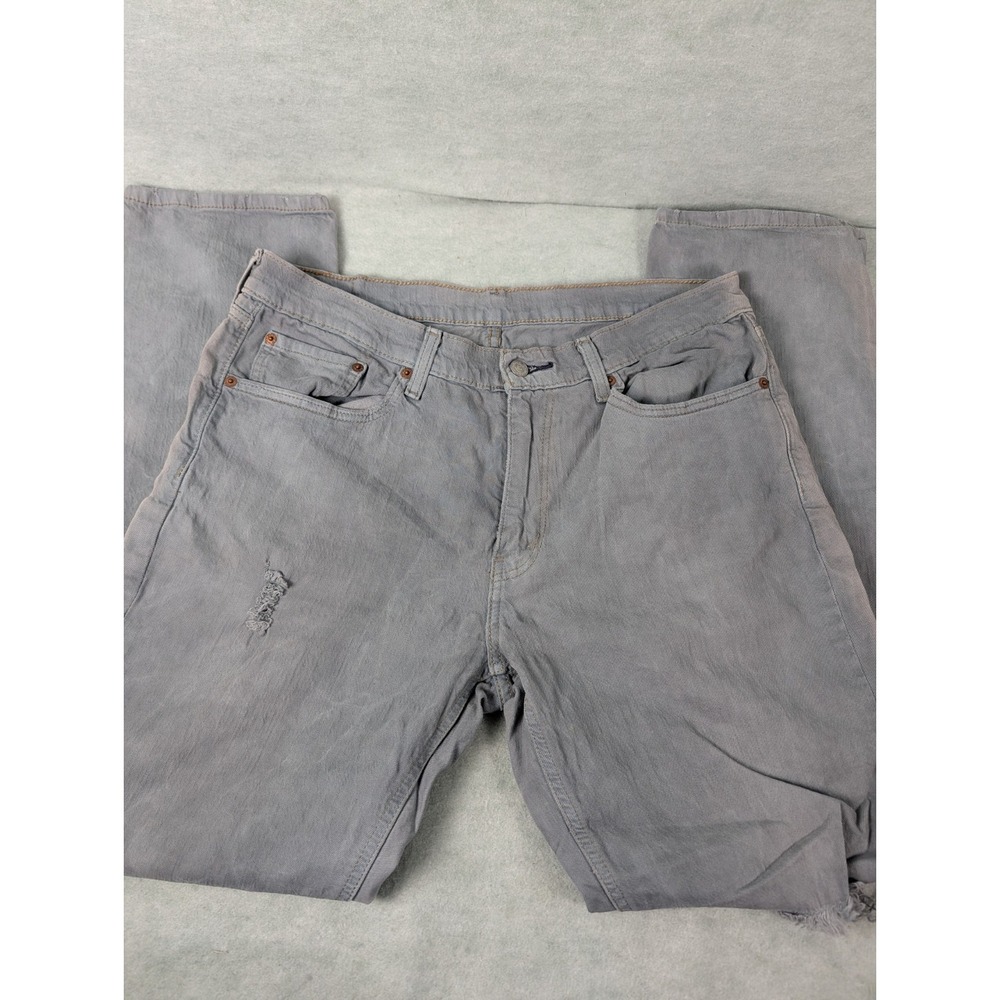 Levis 541 Jens Mens 35X34 Gray Distressed Red Tab Stretch Denim